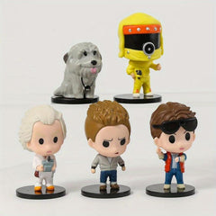 5pcs Marty Dr Brown Biff Movie Character Figures Model Toys Gift