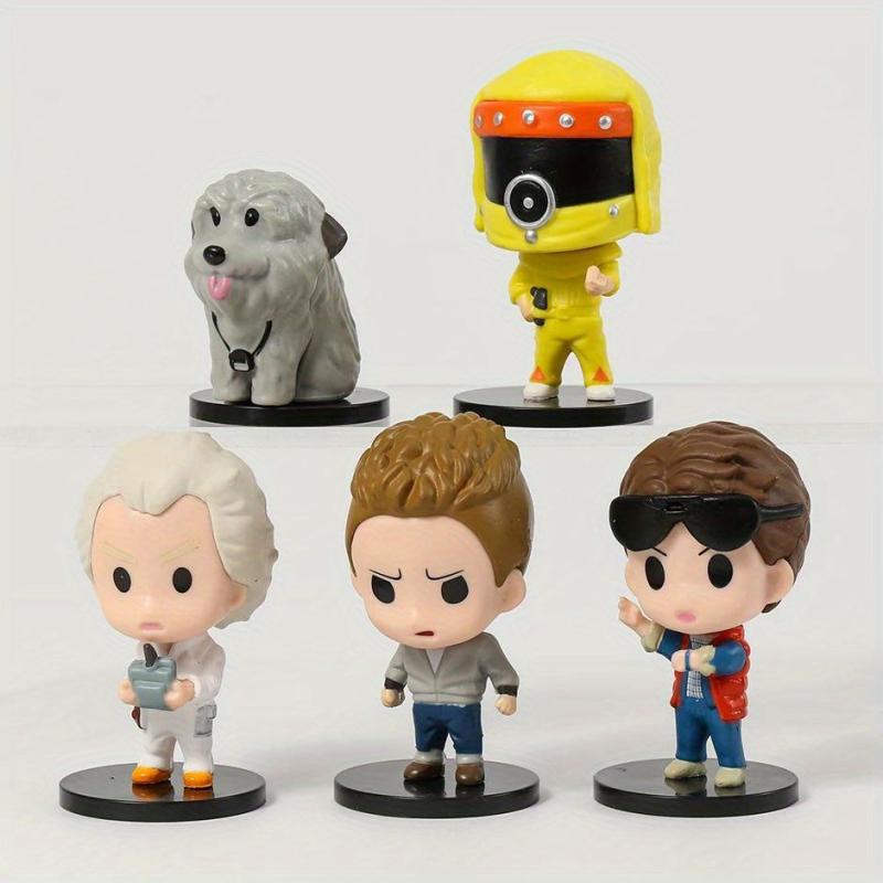 5pcs Marty Dr Brown Biff Movie Character Figures Model Toys Gift