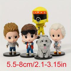 5pcs Marty Dr Brown Biff Movie Character Figures Model Toys Gift