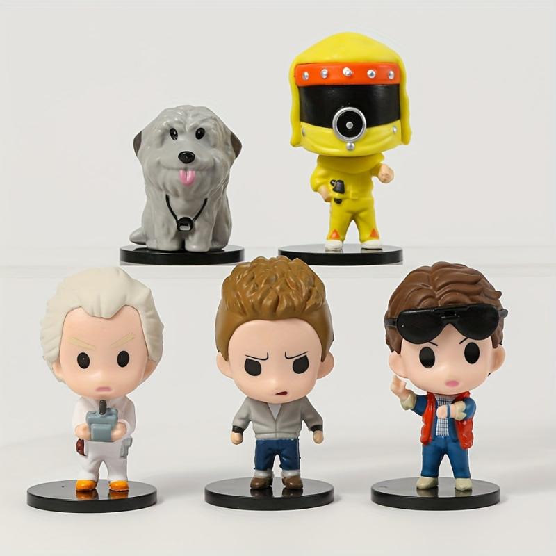 5pcs Marty Dr Brown Biff Movie Character Figures Model Toys Gift