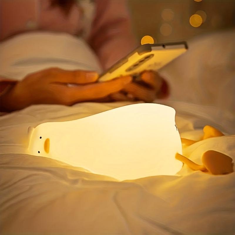 Duck Night Light Led Squishy Animal Silicone Kids Lamp USB Charging