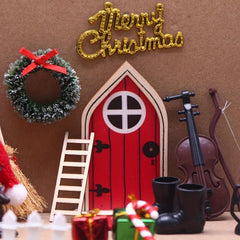 Elf Door Christmas Decoration Mini Fairy Scene Toy Set
