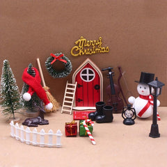 Elf Door Christmas Decoration Mini Fairy Scene Toy Set