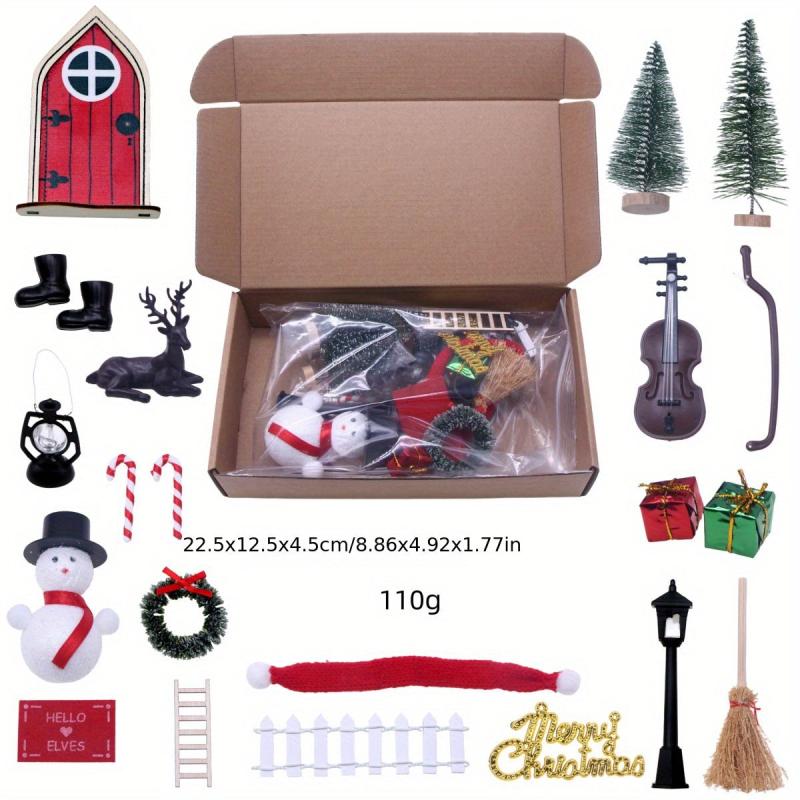 Elf Door Christmas Decoration Mini Fairy Scene Toy Set