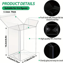 10 Pack Pop Protector Case 4 Inch Clear PET Boxes Protector