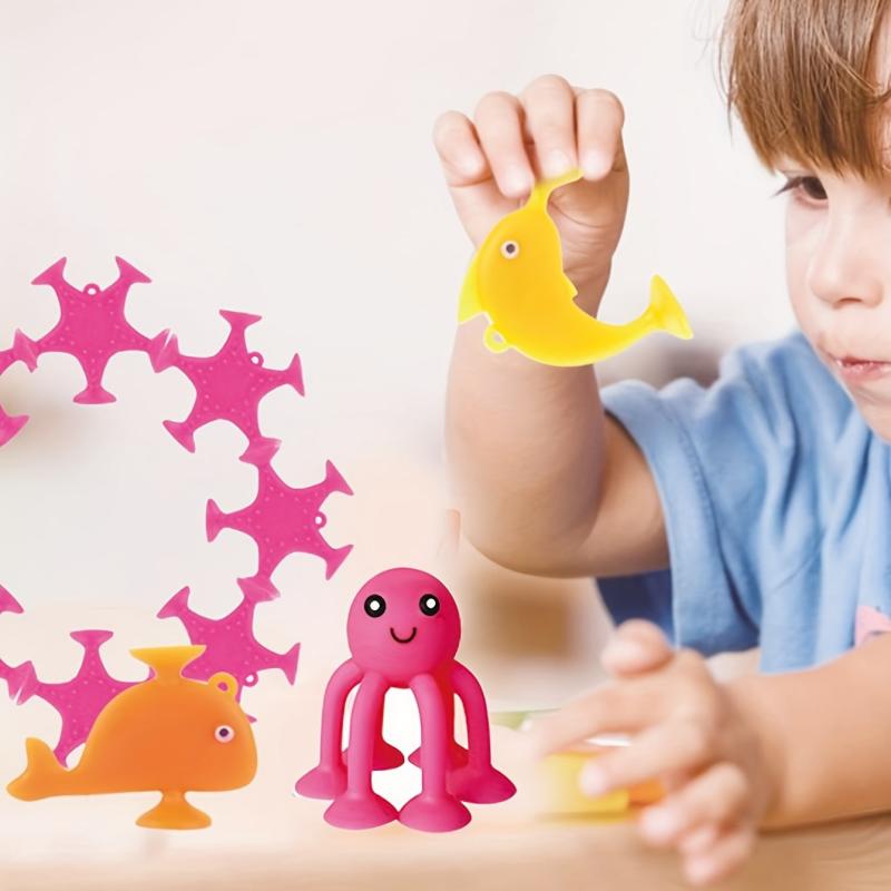 9Pcs Baby Sucker Toy Ocean Animal Bath Toys Kids Gift