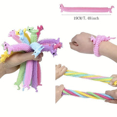 20pcs Unicorn Pull Worm Noodle Fidget Toys Stress Relief Autism Vent