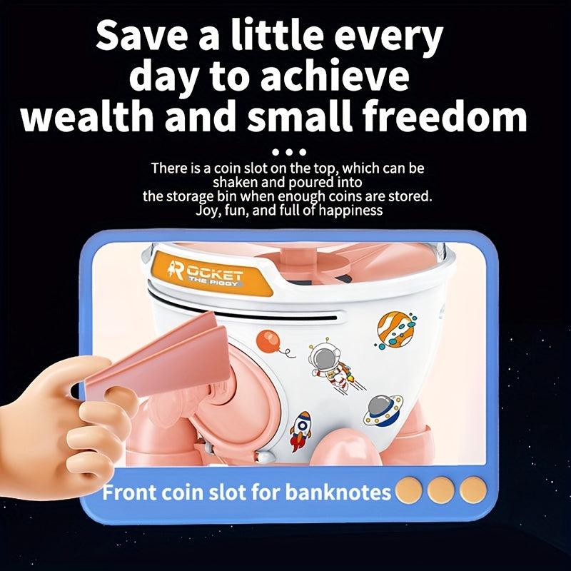 Mini Piggy Bank Space Rocket Astronaut Gift Money Toy