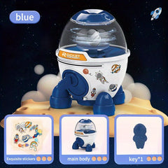 Mini Piggy Bank Space Rocket Astronaut Gift Money Toy