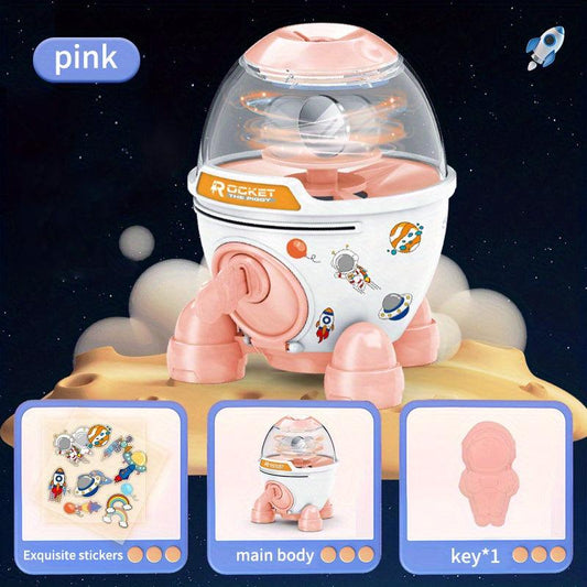 Mini Piggy Bank Space Rocket Astronaut Gift Money Toy