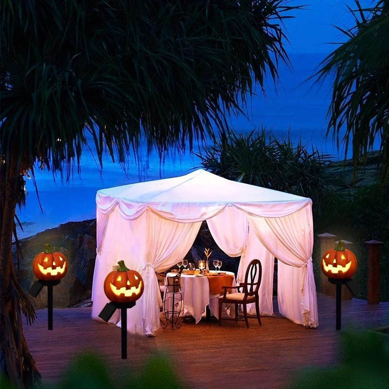 Halloween Pumpkin Resin Solar Lights Outdoor Waterproof Decoration