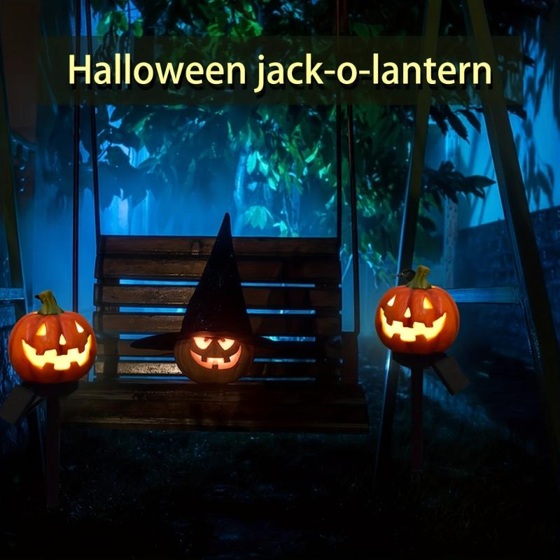 Halloween Pumpkin Resin Solar Lights Outdoor Waterproof Decoration