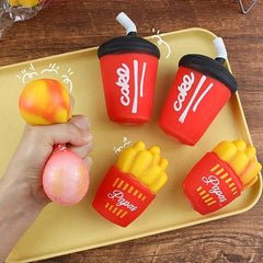 Squishy Food Hamburger Fries Soda Stress Reliever