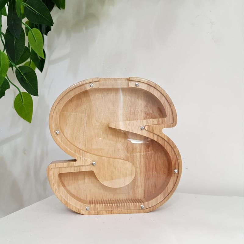 Wooden Letter S Piggy Bank