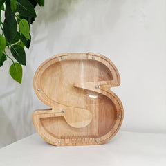 Wooden Letter S Piggy Bank