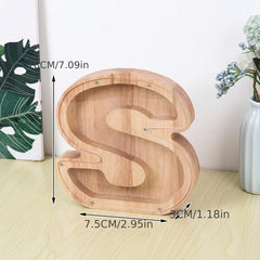 Wooden Letter S Piggy Bank