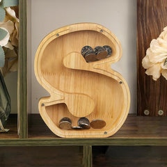 Wooden Letter S Piggy Bank