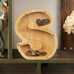 Wooden Letter S Piggy Bank