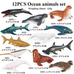 Mini Sea Animals Figurines Realistic Sharks Sea Lions Whales Dolphins Cake Decor