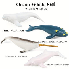 Mini Sea Animals Figurines Realistic Sharks Sea Lions Whales Dolphins Cake Decor