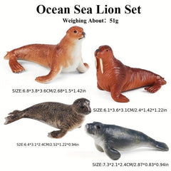 Mini Sea Animals Figurines Realistic Sharks Sea Lions Whales Dolphins Cake Decor