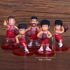 5-Piece Basketball Cartoon Anime Figures Set - Ideal Birthday or Christmas Gift
