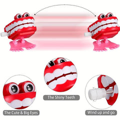 7pcs Chattering Teeth Funny Walking Toy, Halloween Party Favors