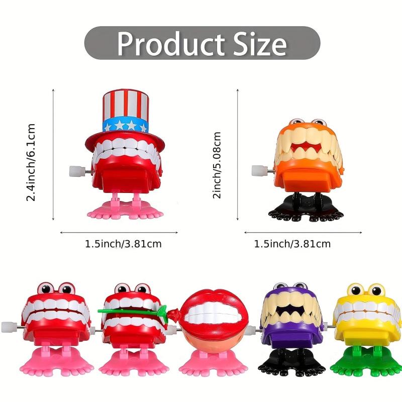 7pcs Chattering Teeth Funny Walking Toy, Halloween Party Favors