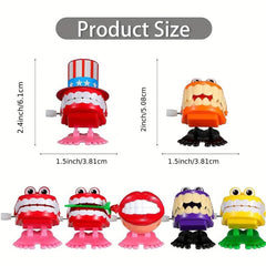 7pcs Chattering Teeth Funny Walking Toy, Halloween Party Favors