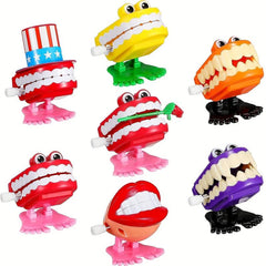 7pcs Chattering Teeth Funny Walking Toy, Halloween Party Favors