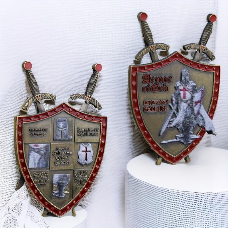 Shield Challenge Coin Armor Of God Military Coin Knight Fencing Equipment