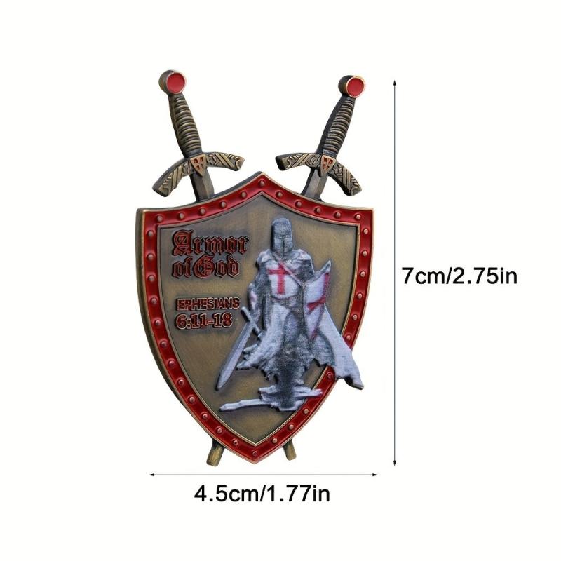 Shield Challenge Coin Armor Of God Military Coin Knight Fencing Equipment