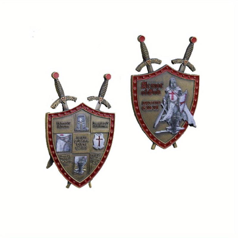 Shield Challenge Coin Armor Of God Military Coin Knight Fencing Equipment