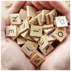 Wood Letter Tiles for Crafts DIY Gift Decoration