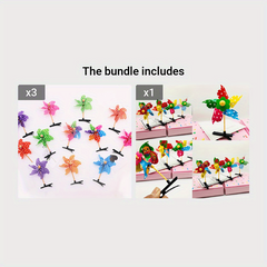 2pcs Mini Flower Windmill Hairpin Spinning Toys Colorful Headwear