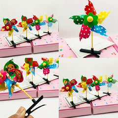 2pcs Mini Flower Windmill Hairpin Spinning Toys Colorful Headwear