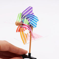 2pcs Mini Flower Windmill Hairpin Spinning Toys Colorful Headwear