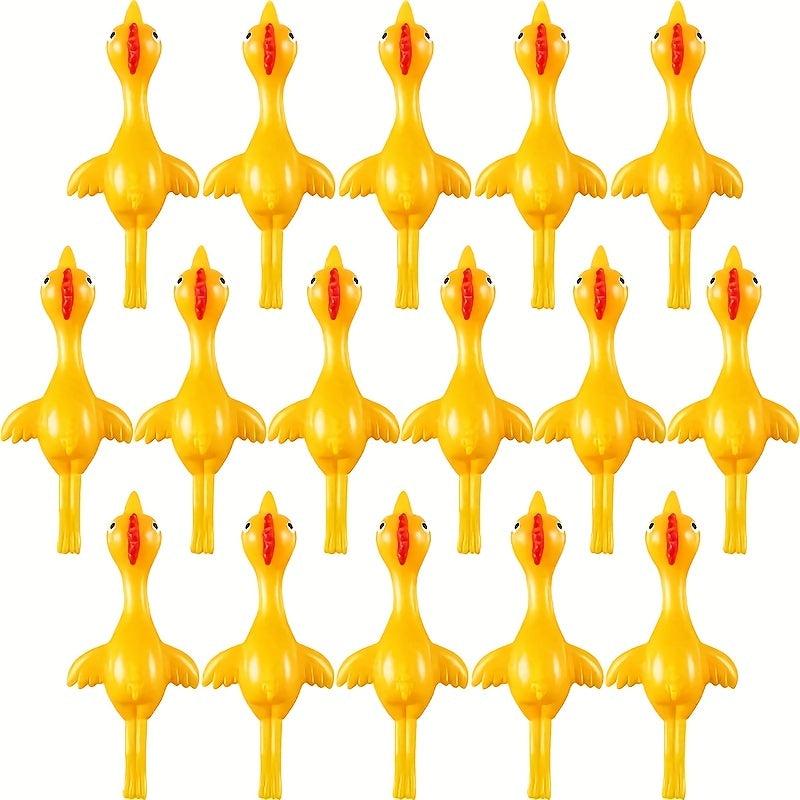 5pcs Slingshot Chicken Rubber Elastic Flying Chicken Tricky Toy Party Supplies