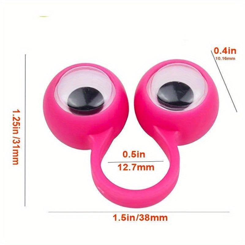 12pcs Mixed Finger Puppets Plastic Rings Wiggle Eyes Toy Parties