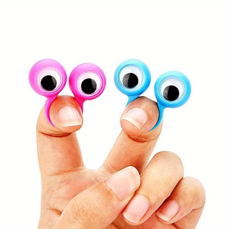 12pcs Mixed Finger Puppets Plastic Rings Wiggle Eyes Toy Parties