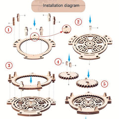 Wooden Mechanical Model Perpetual Calendar DIY Toy