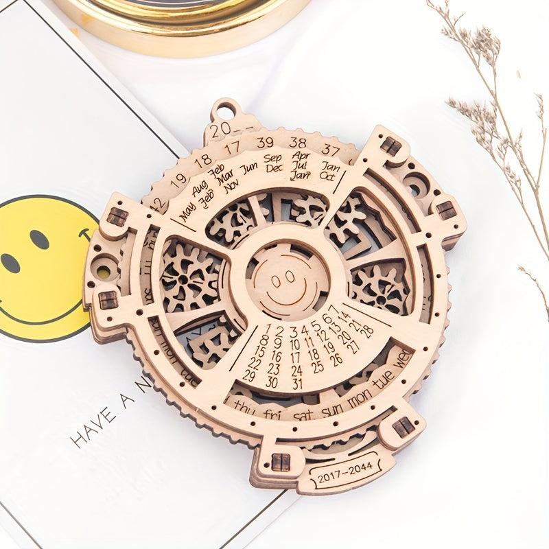 Wooden Mechanical Model Perpetual Calendar DIY Toy