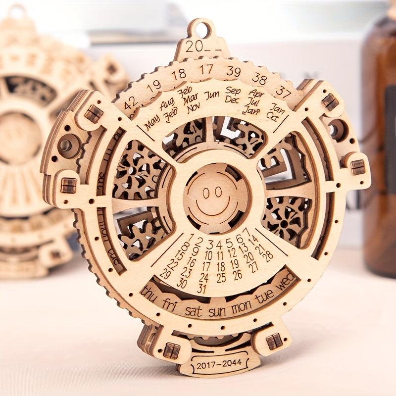 Wooden Mechanical Model Perpetual Calendar DIY Toy