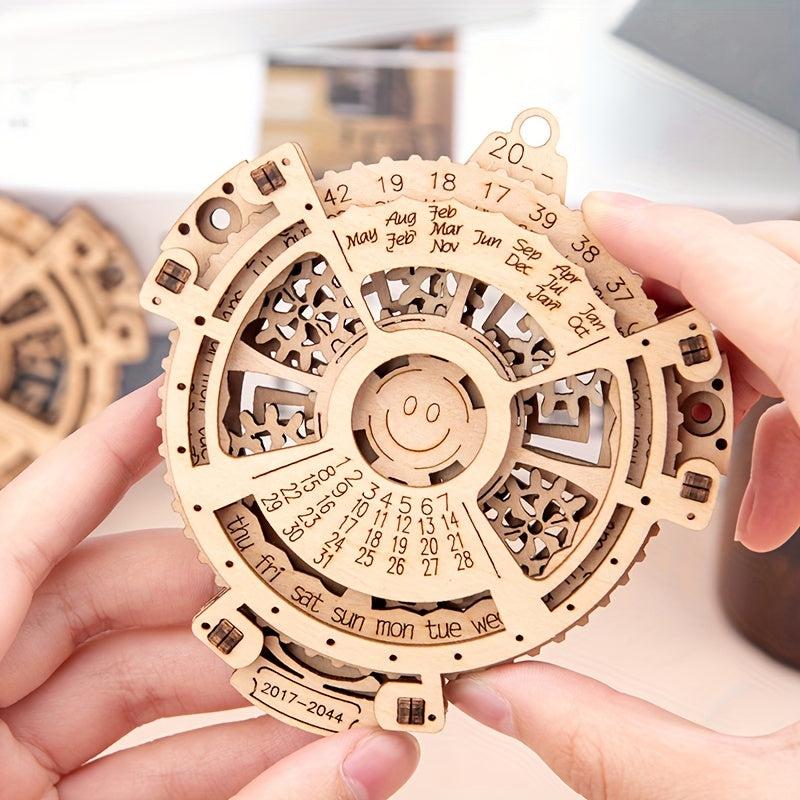 Wooden Mechanical Model Perpetual Calendar DIY Toy