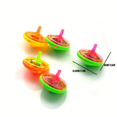 10pcs LED Light Flashing Mini Rotating Top Gyroscope Novelty Bulk Toy Gift