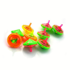 10pcs LED Light Flashing Mini Rotating Top Gyroscope Novelty Bulk Toy Gift