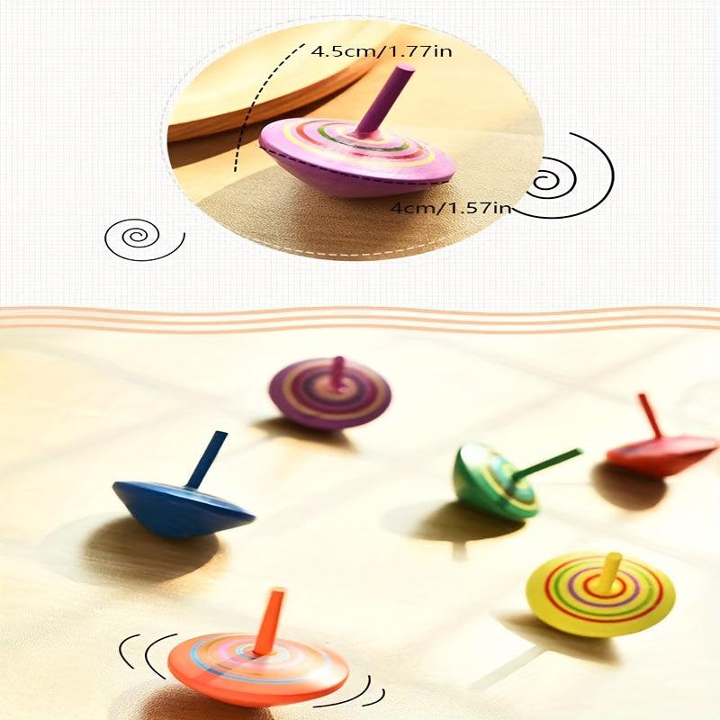 3pcs Colorful Wooden Spinning Gyro Educational Sensory Fidget Spinner