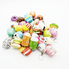 Slow Rebound PU Foam Cartoon Animals Keychains for Kids
