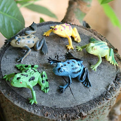 12 Mini Frogs Toy Set Realistic Decoration Frogs Rain Forest Lifelike Art