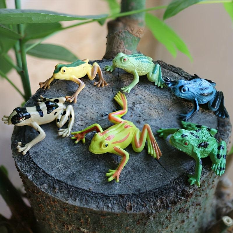 12 Mini Frogs Toy Set Realistic Decoration Frogs Rain Forest Lifelike Art
